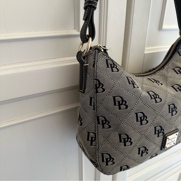 Dooney & Bourke Black Signature Monogram Hobo Shoulder Bag - Picture 6 of 16